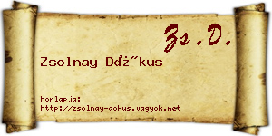 Zsolnay Dókus névjegykártya